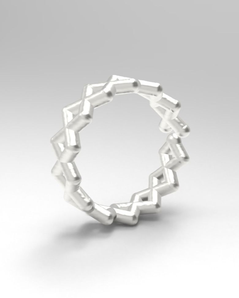 RAY  RHOMBUS OPEN RING [925 STERLING SILVER] 패턴 오픈 링 925실버 반지