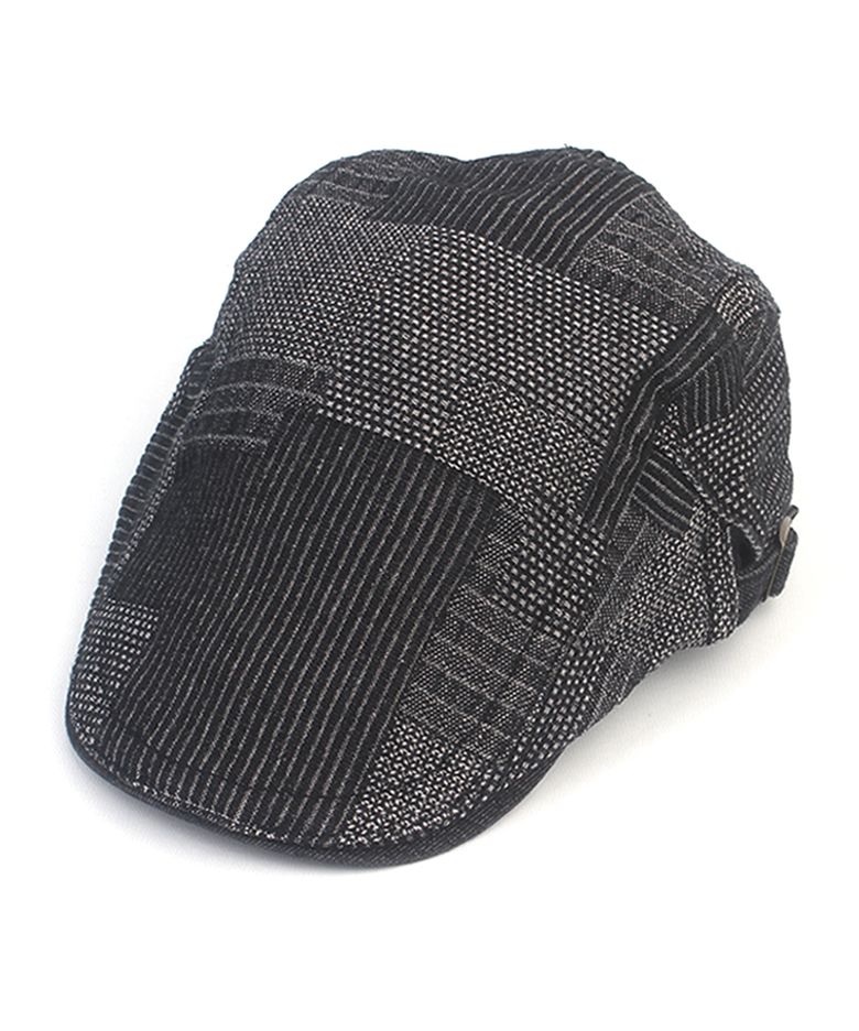 Patchwork Black Denim Huntingcap 헌팅캡