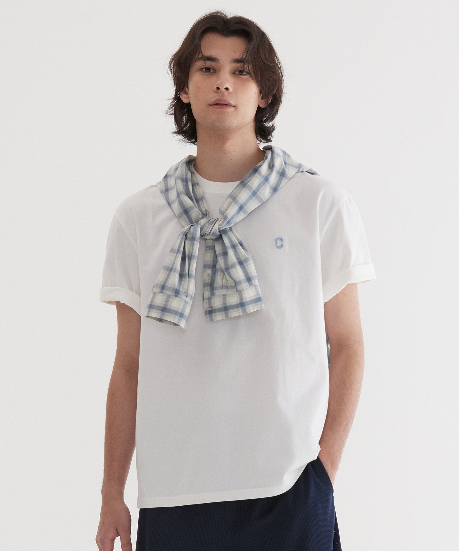 MUSINSA公式 | COVERNAT Small C Logo T-Shirt White