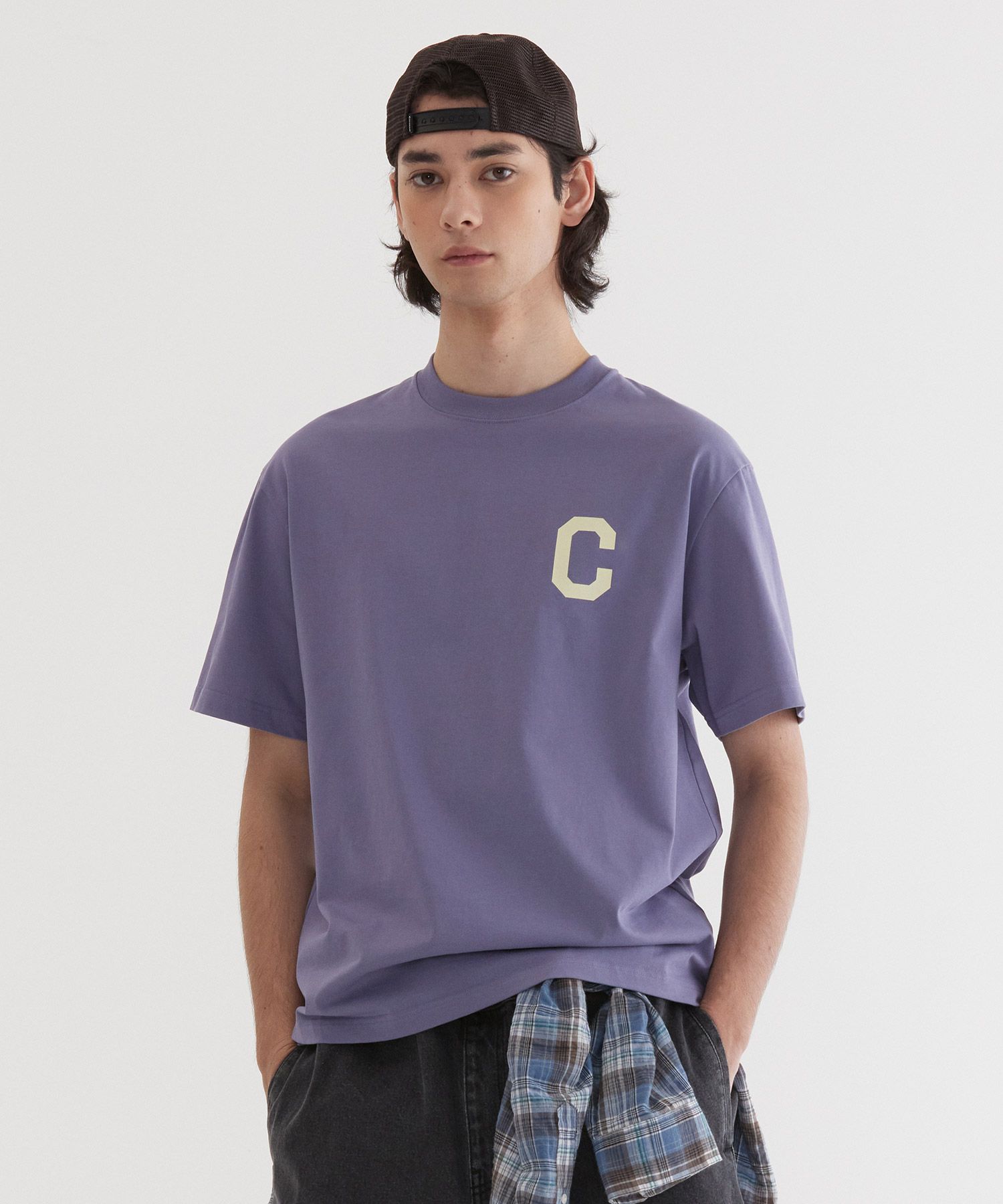 ★COVERNAT★ Cool Cotton C Logo T-Shirt Purple MUSINSA | COVERNAT Cool Cotton C Logo T-Shirt Purple