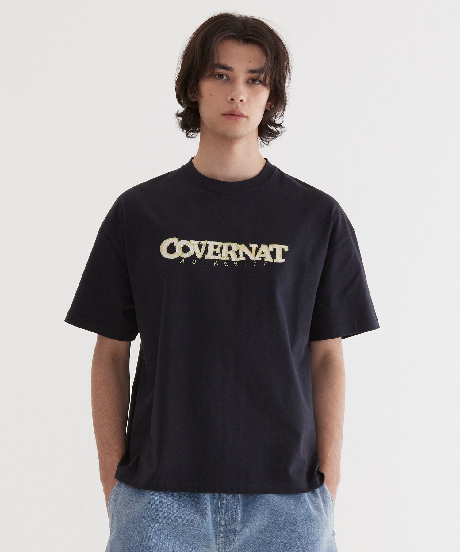 Tシャツ・カットソー COVERNAT Multicolor Logo Graphic T-Shirt Dark Navy MUSINSA | COVERNAT Multicolor Logo Graphic T-Shirt Dark Navy