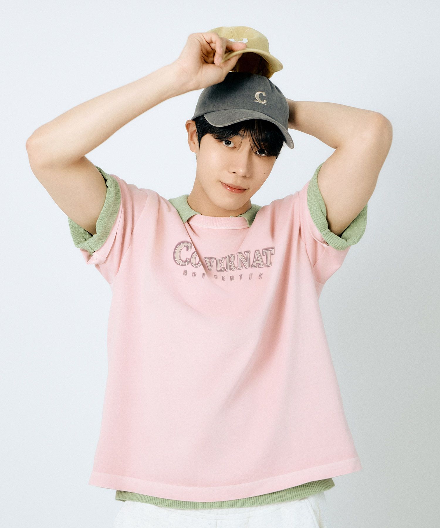 MUSINSA公式 | COVERNAT Neon Logo Dying T-Shirt Pink