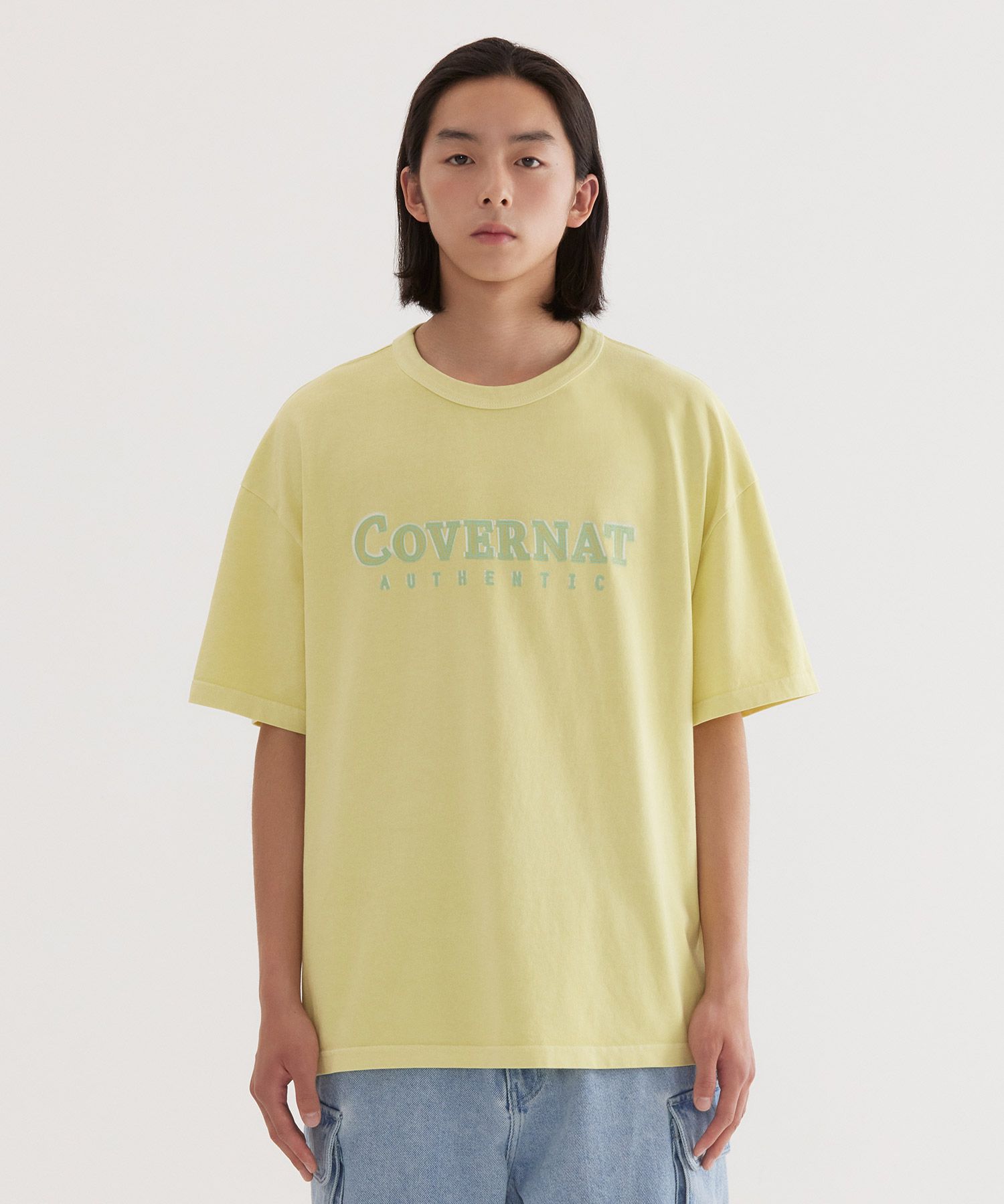 Tシャツ・カットソー COVERNAT Neon Logo Dying T-Shirt Lime MUSINSA | COVERNAT Neon Logo Dying T-Shirt Lime