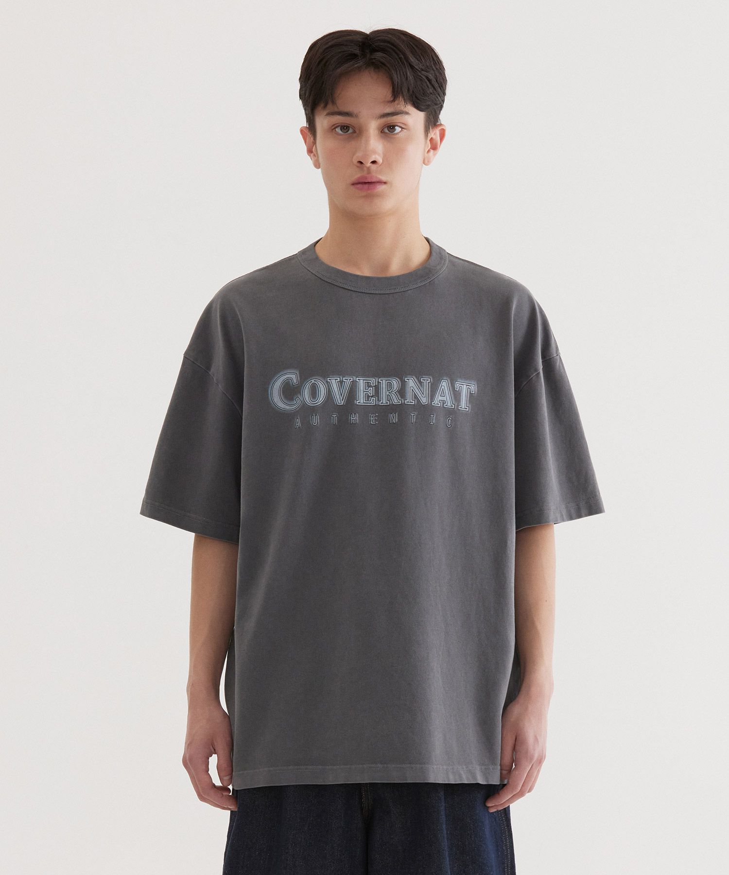 COVERNAT ♥ Neon Logo Dying T-Shirt/追跡付 MUSINSA公式 | COVERNAT Neon Logo Dying T-Shirt Charcoal