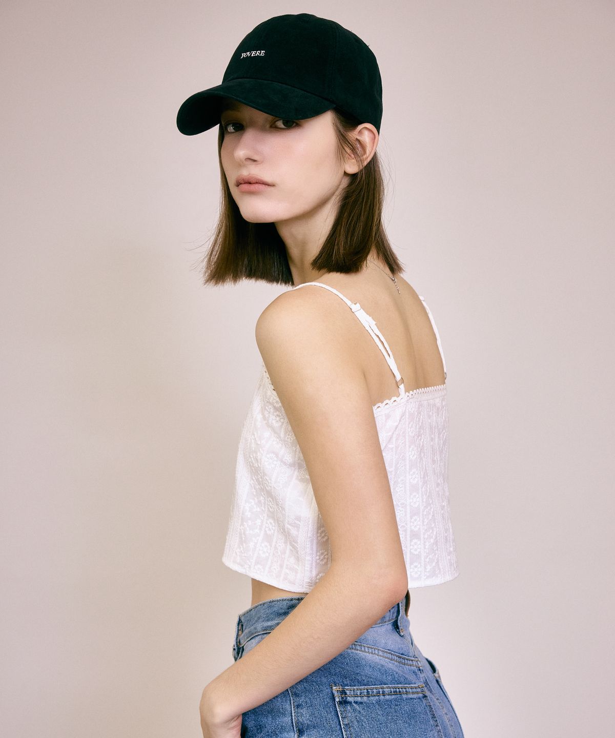 포베레(FOVERE) Font Lettering Ball Cap_black