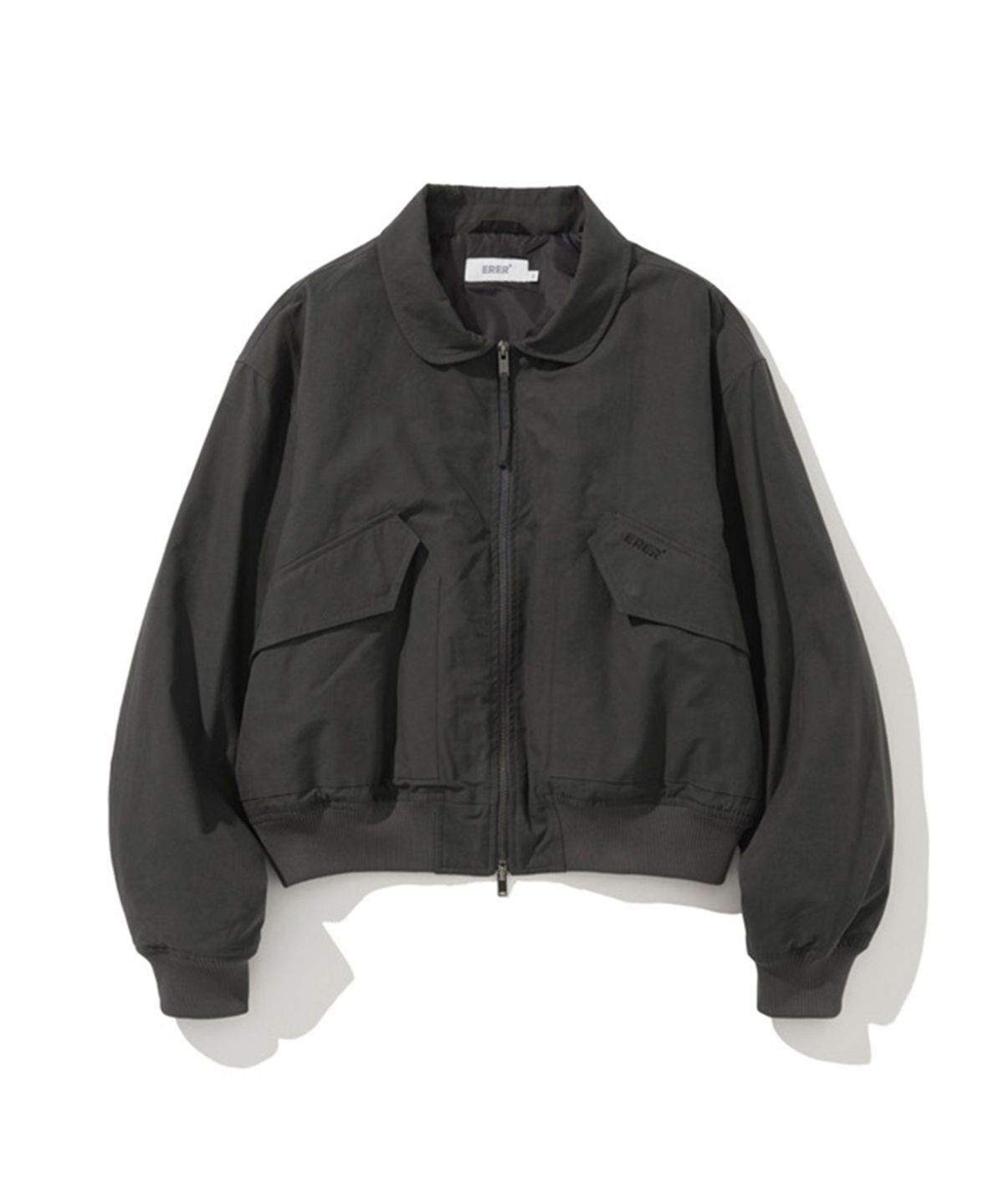 에르에르(ERER) Washed Bomber Jacket Black