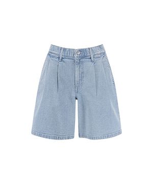 여성) 쿨링 컴포트 5부 플리츠 데님 쇼츠_PHF2DH2052