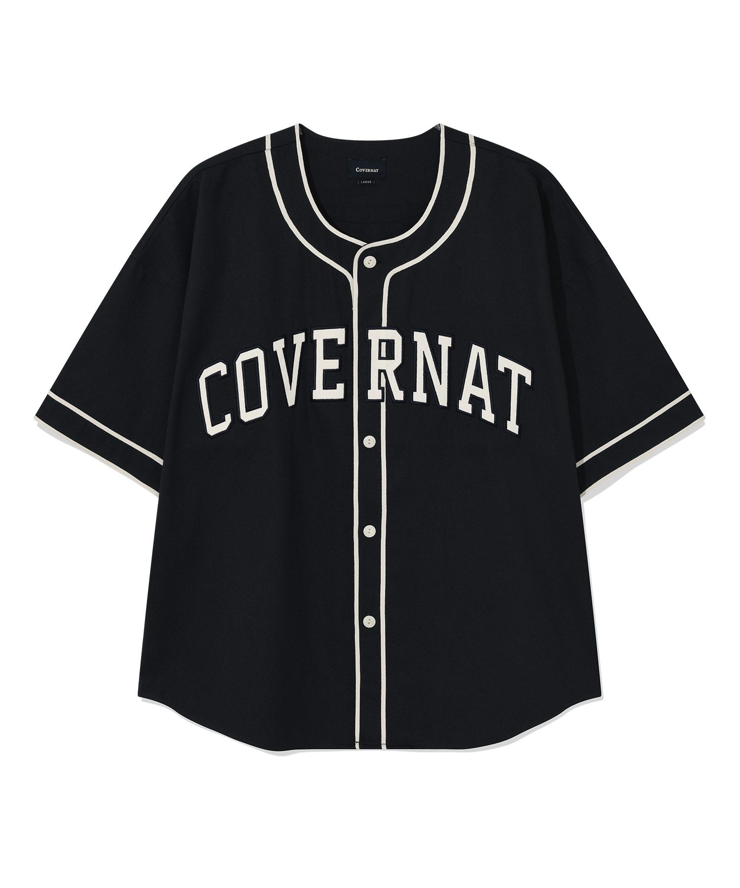 [COVERNAT] Arch Logo Baseball Half Shirt /追跡付 MUSINSA公式 | COVERNAT Arch Logo Baseball Half Shirt Dark Navy