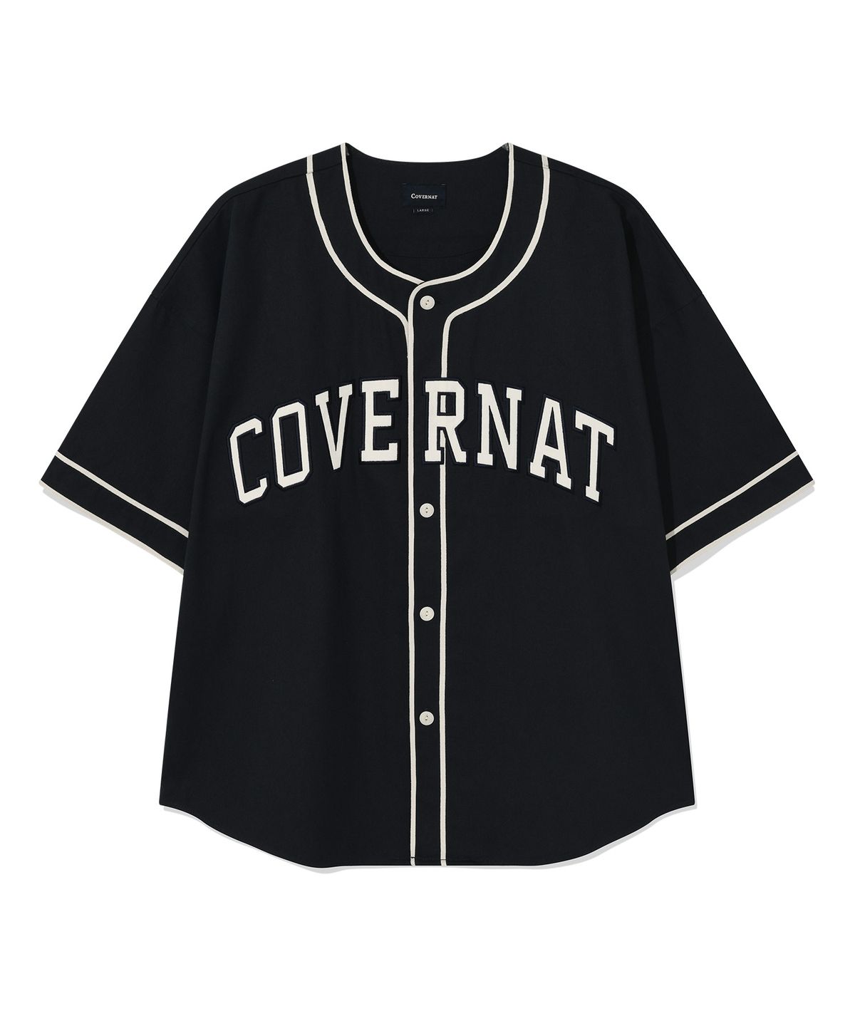 커버낫(COVERNAT) 아치로고 베이스볼 하프 셔츠 Dark Navy