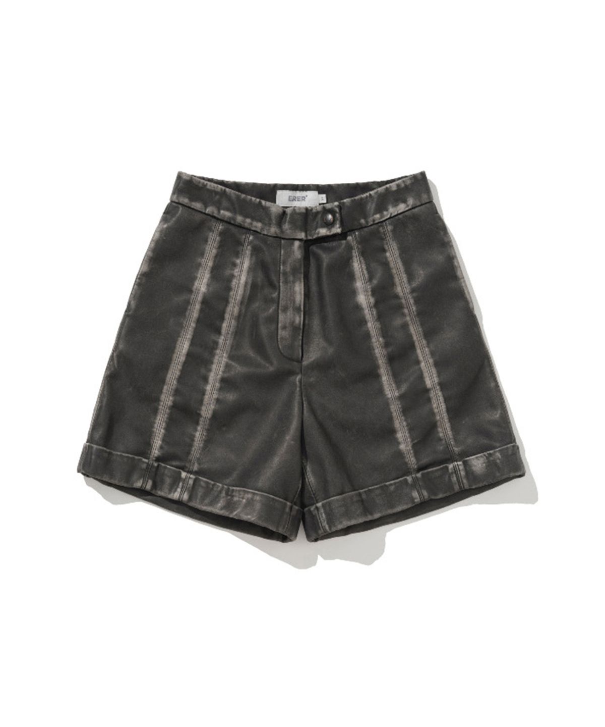 에르에르(ERER) Vintage Wash Leather Shorts Black