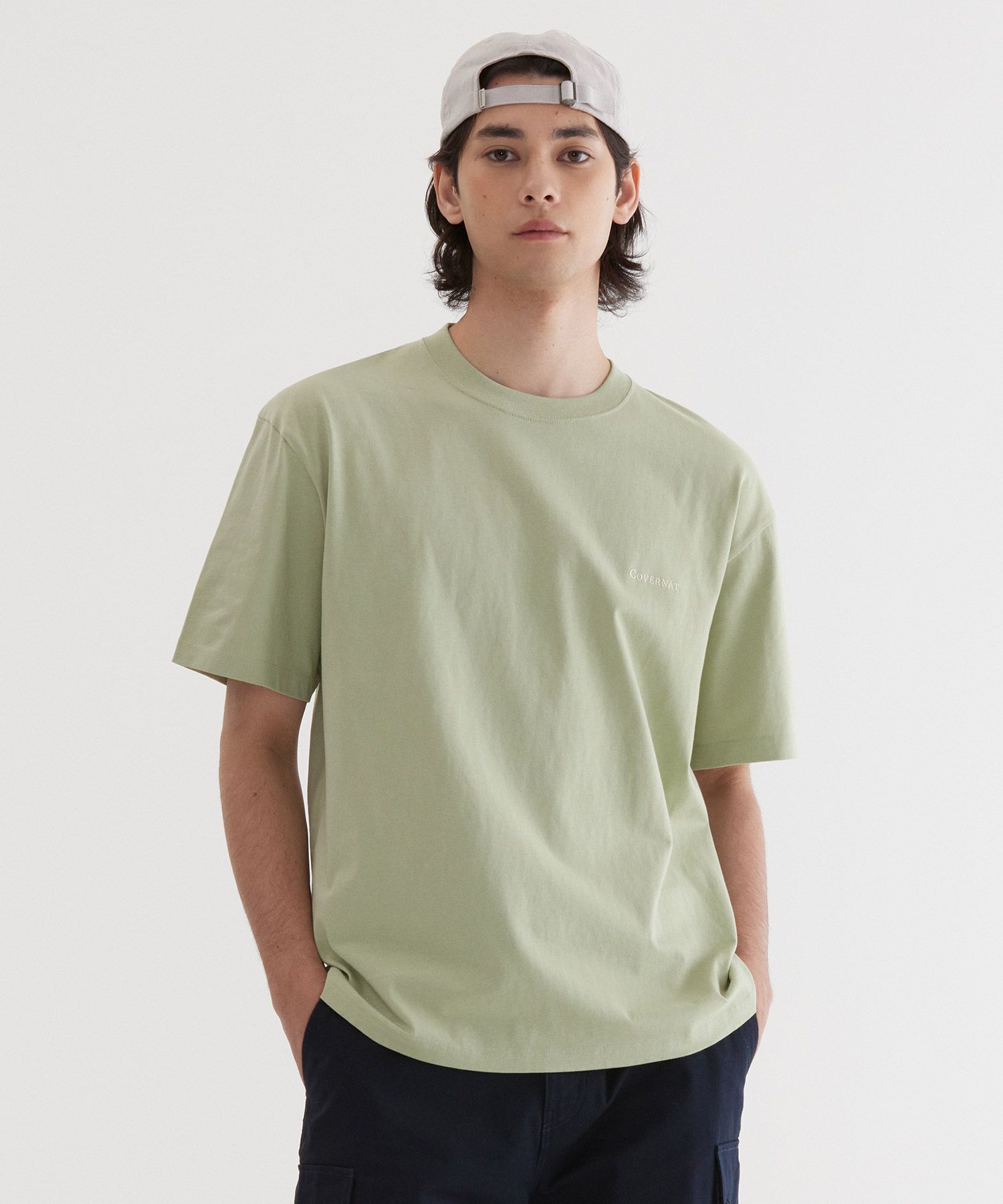 Tシャツ・カットソー COVERNAT Small Authentic T-Shirt Light Green MUSINSA公式 | COVERNAT Small Authentic T-Shirt Light Green