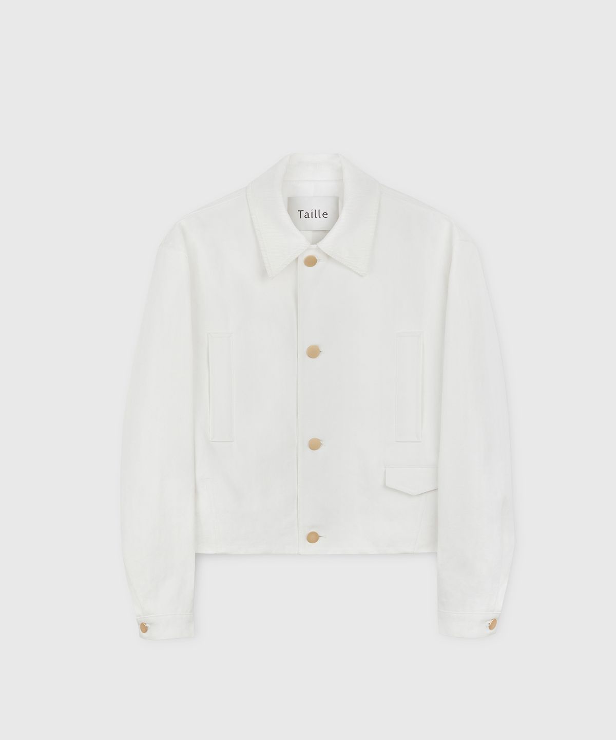 타일레(TAILLE) RIGID COTTON ORBIC BLOUSON PEARL WHITE