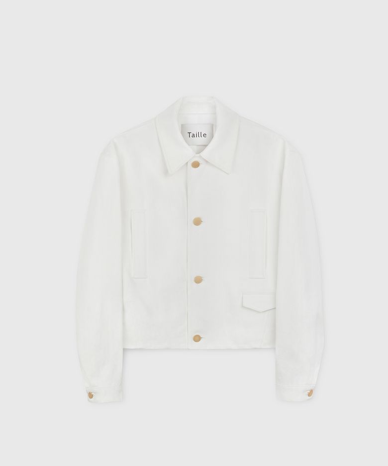 RIGID COTTON ORBIC BLOUSON PEARL WHITE