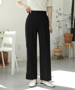 밴딩 스판 와이드 슬랙스