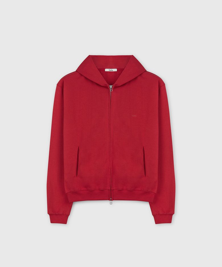80S NEAT COTTON HOODIE JACKET SPORT RED