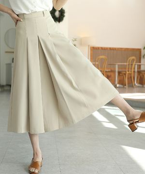 뒷밴딩 시크릿 플리츠 7부 치마바지