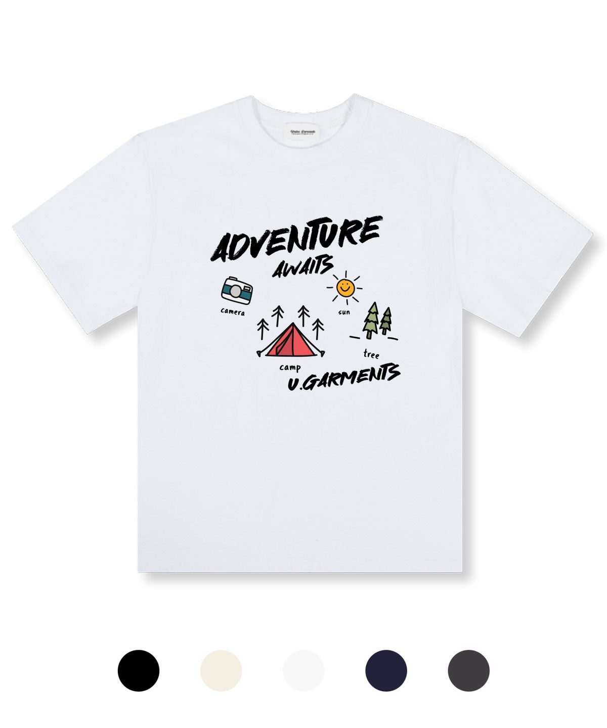 유니온가먼츠(UNION GARMENTS) 어웨잇캠핑 오버핏 반팔 티셔츠 5 COLOR