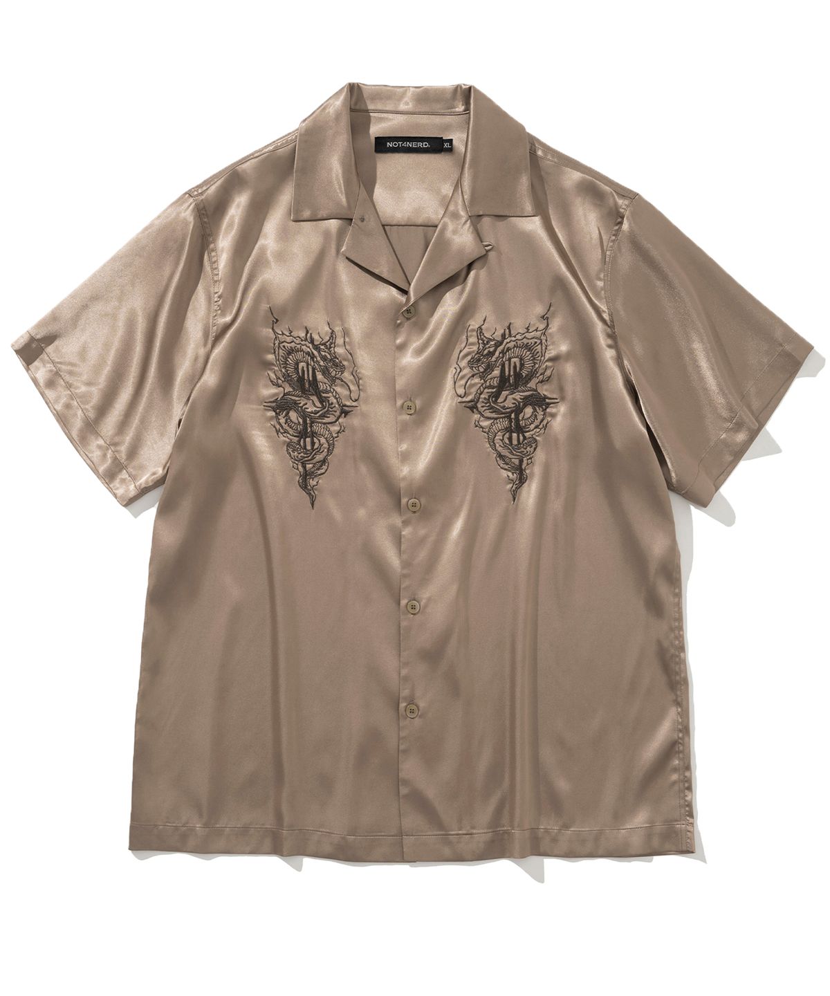 낫포너드(NOT4NERD) Wrapped Snake Bowling Half Shirt - Brown