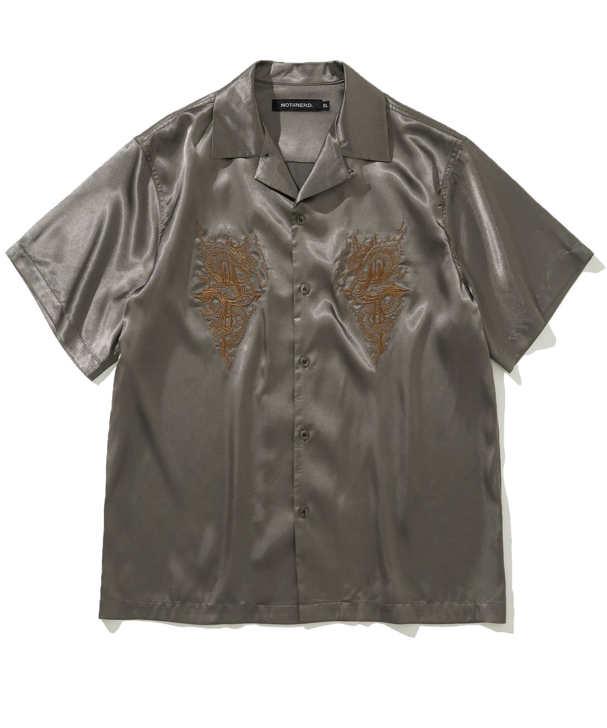 낫포너드(NOT4NERD) Wrapped Snake Bowling Half Shirt - Khaki