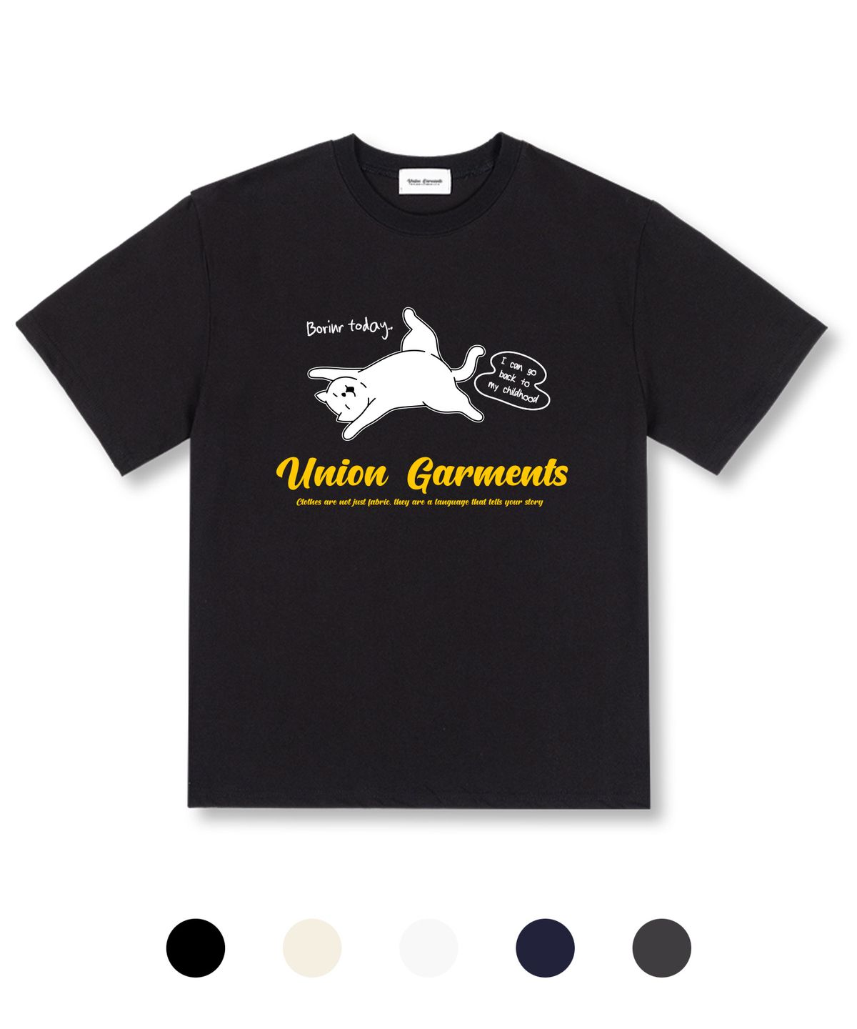 유니온가먼츠(UNION GARMENTS) 보링데이 오버핏 반팔 티셔츠 5 COLOR