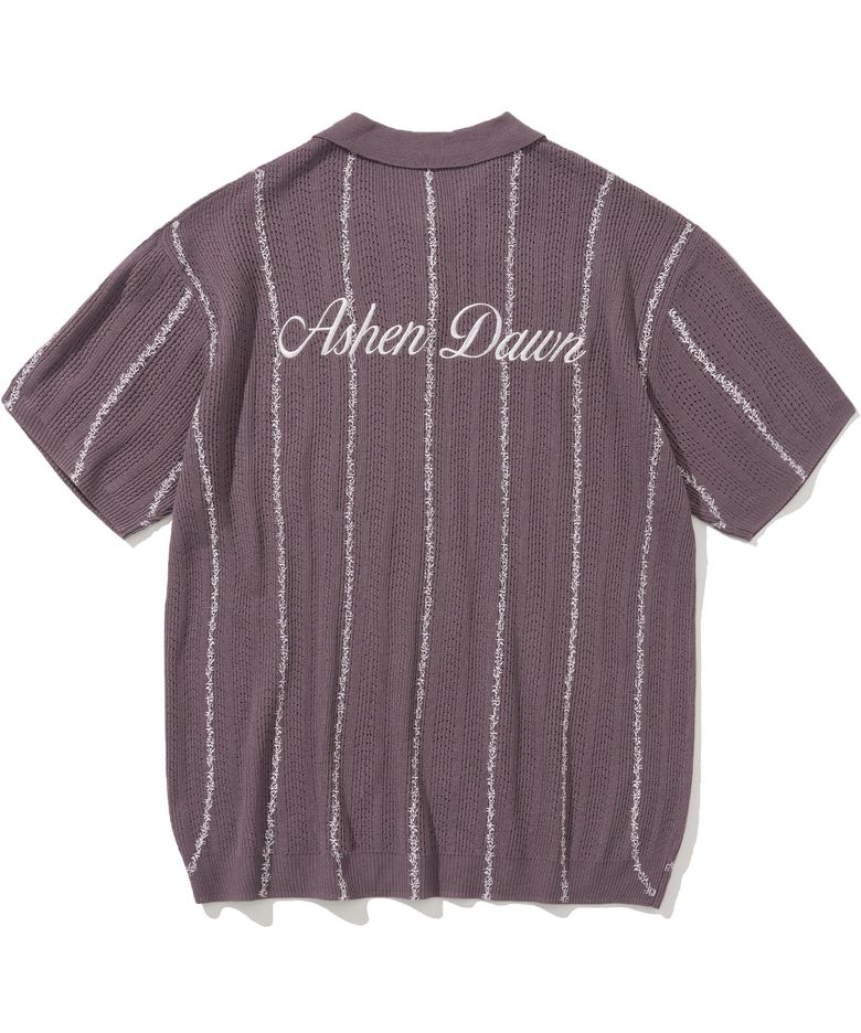 Ashen Dawn Stripe Short Sleeve Knit - Purple