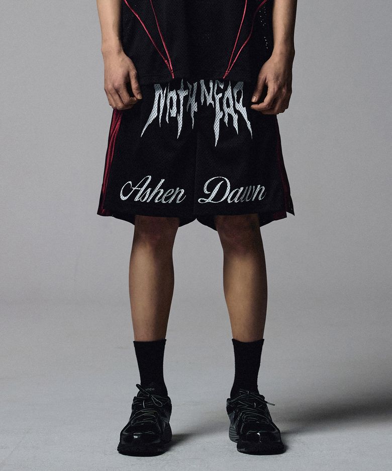 Bone Logo Ashen Dawn Mesh Boxing Shorts - Black