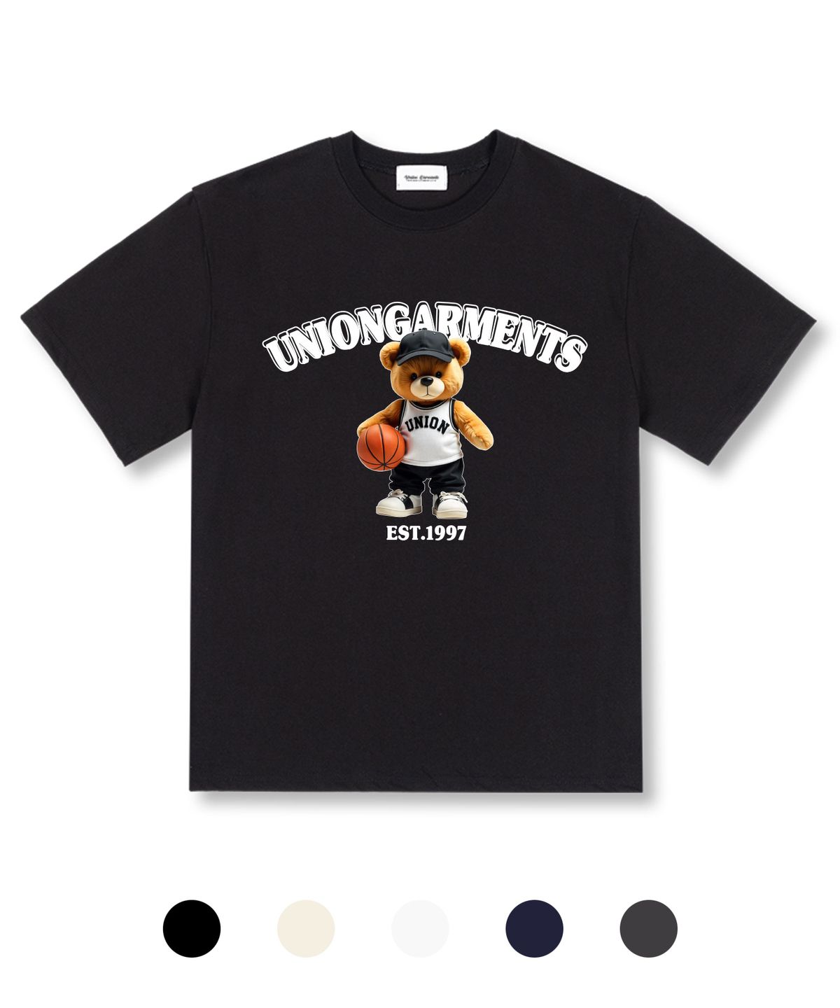 유니온가먼츠(UNION GARMENTS) 농구공베어 오버핏 반팔 티셔츠 5 COLOR