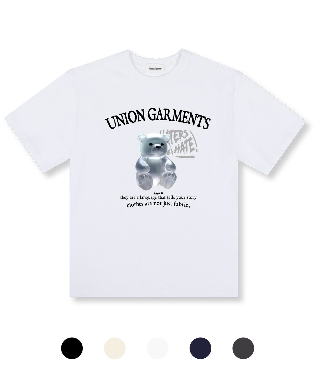 유니온가먼츠(UNION GARMENTS) 헤이트베어 오버핏 반팔 티셔츠 5 COLOR