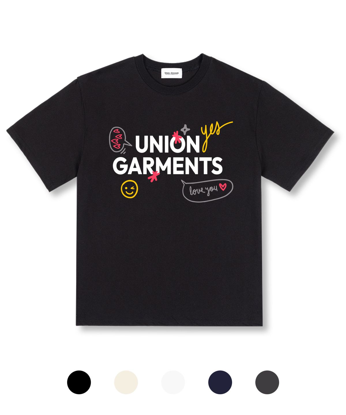 유니온가먼츠(UNION GARMENTS) 러브가먼츠 오버핏 반팔 티셔츠 5 COLOR