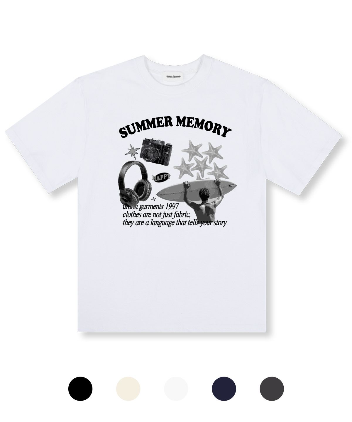 유니온가먼츠(UNION GARMENTS) 썸머메모리 오버핏 반팔 티셔츠 5 COLOR