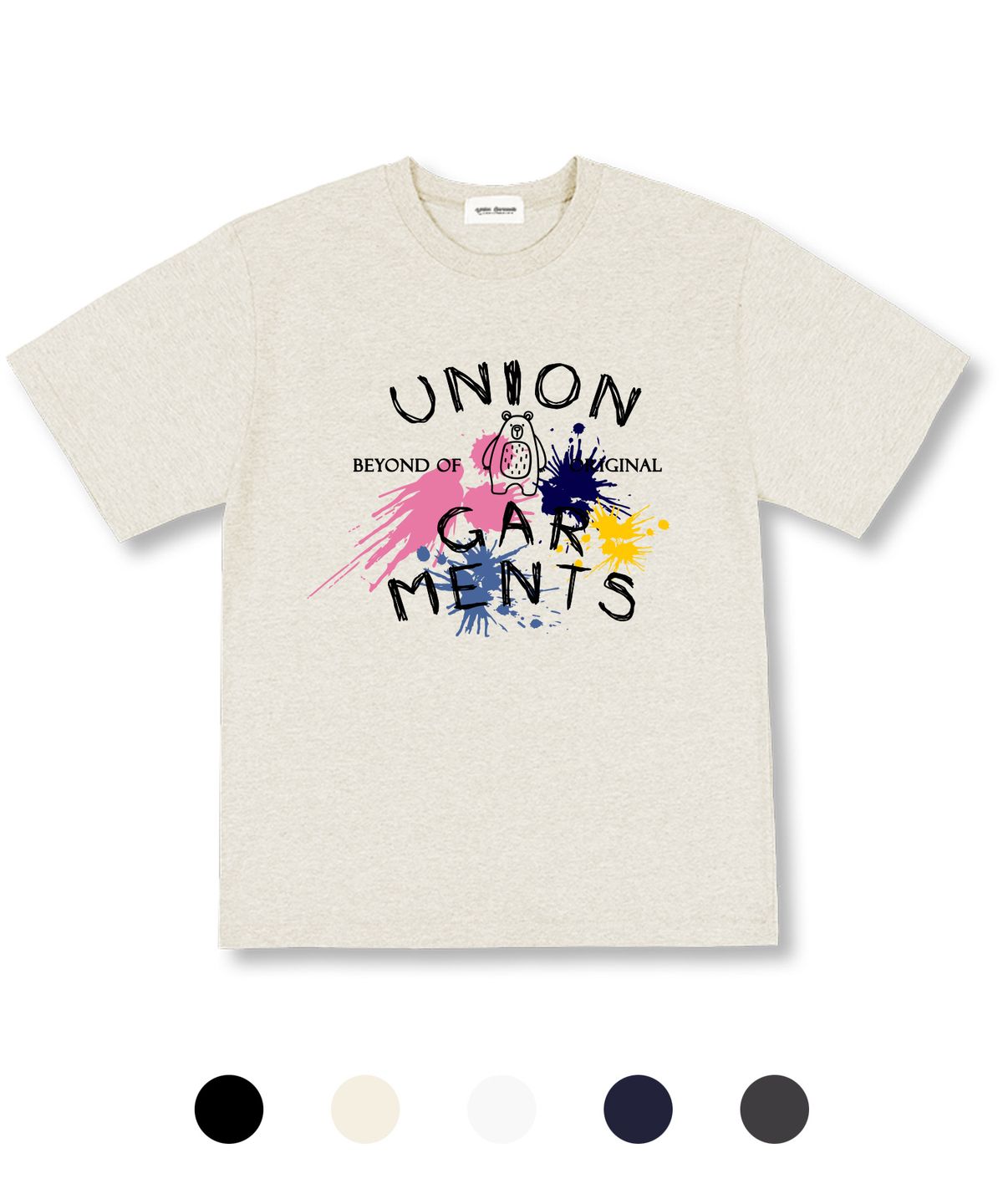 유니온가먼츠(UNION GARMENTS) 페인팅 오버핏 반팔 티셔츠 5 COLOR