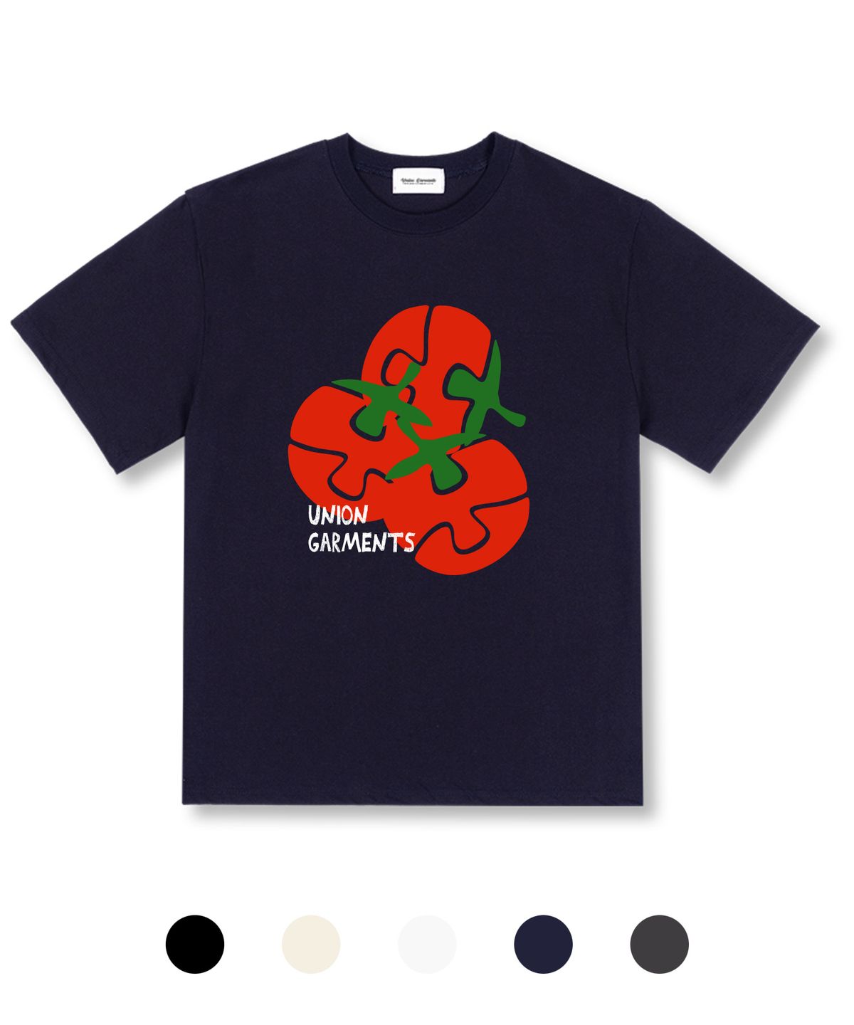 유니온가먼츠(UNION GARMENTS) 퍼즐토마토 오버핏 반팔 티셔츠 5 COLOR