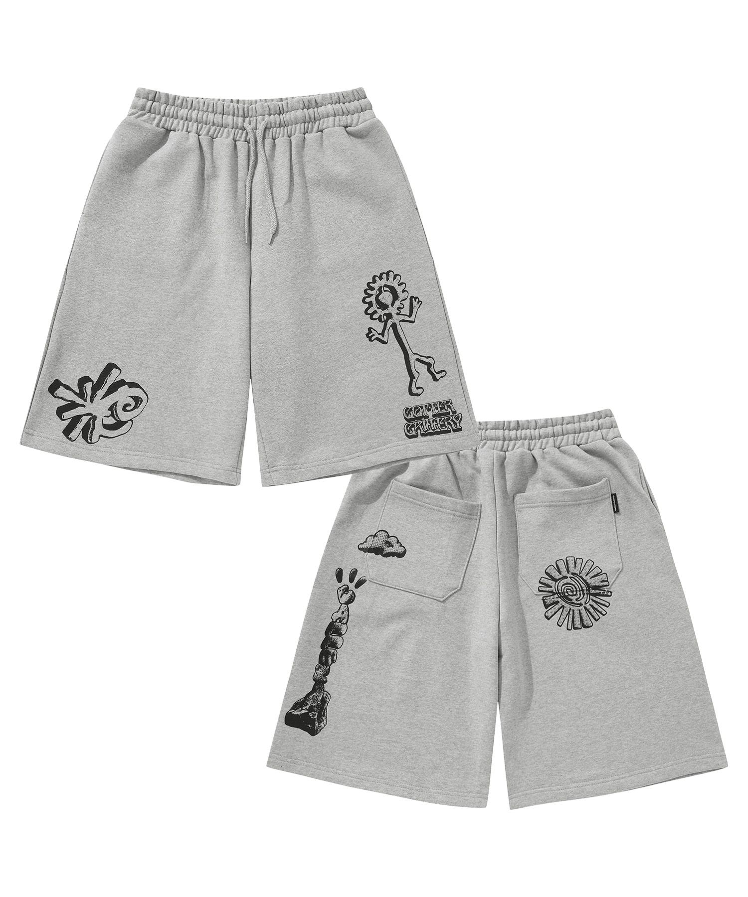 ★2025SS新作★GOTTER GALLERY★ETHNIC DOODLE SWEAT SHORTS MUSINSA | GOTTER GALLERY ETHNIC DOODLE SWEAT SHORTS_GY