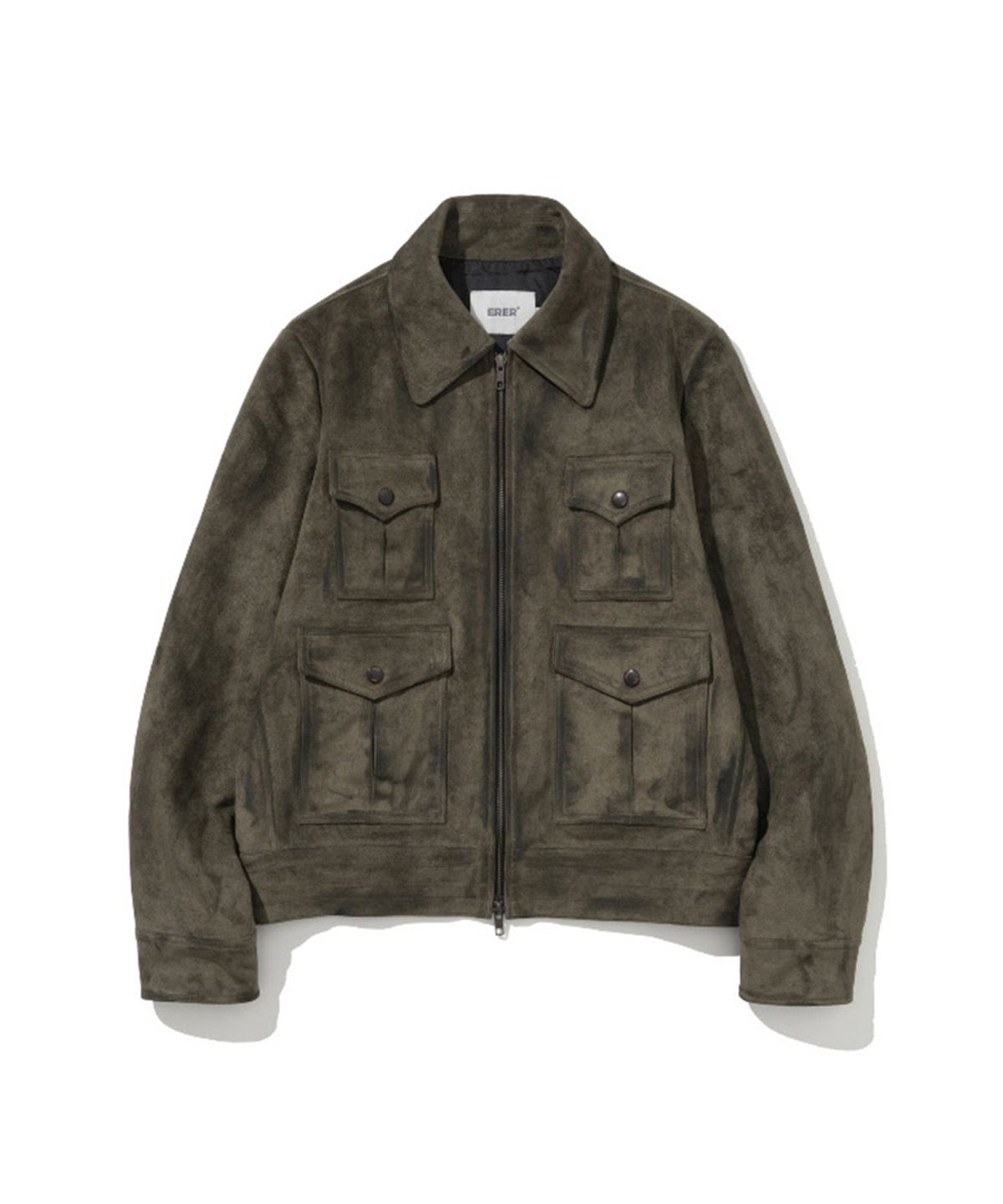 에르에르(ERER) Suede Pocket Rider Jacket Khaki
