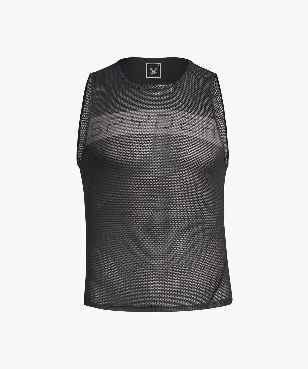 스파이더(SPYDER) 남성 사이클 프로웹 레터링 슬리브리스 베이스레이어 SPHPCNSL501MBLK