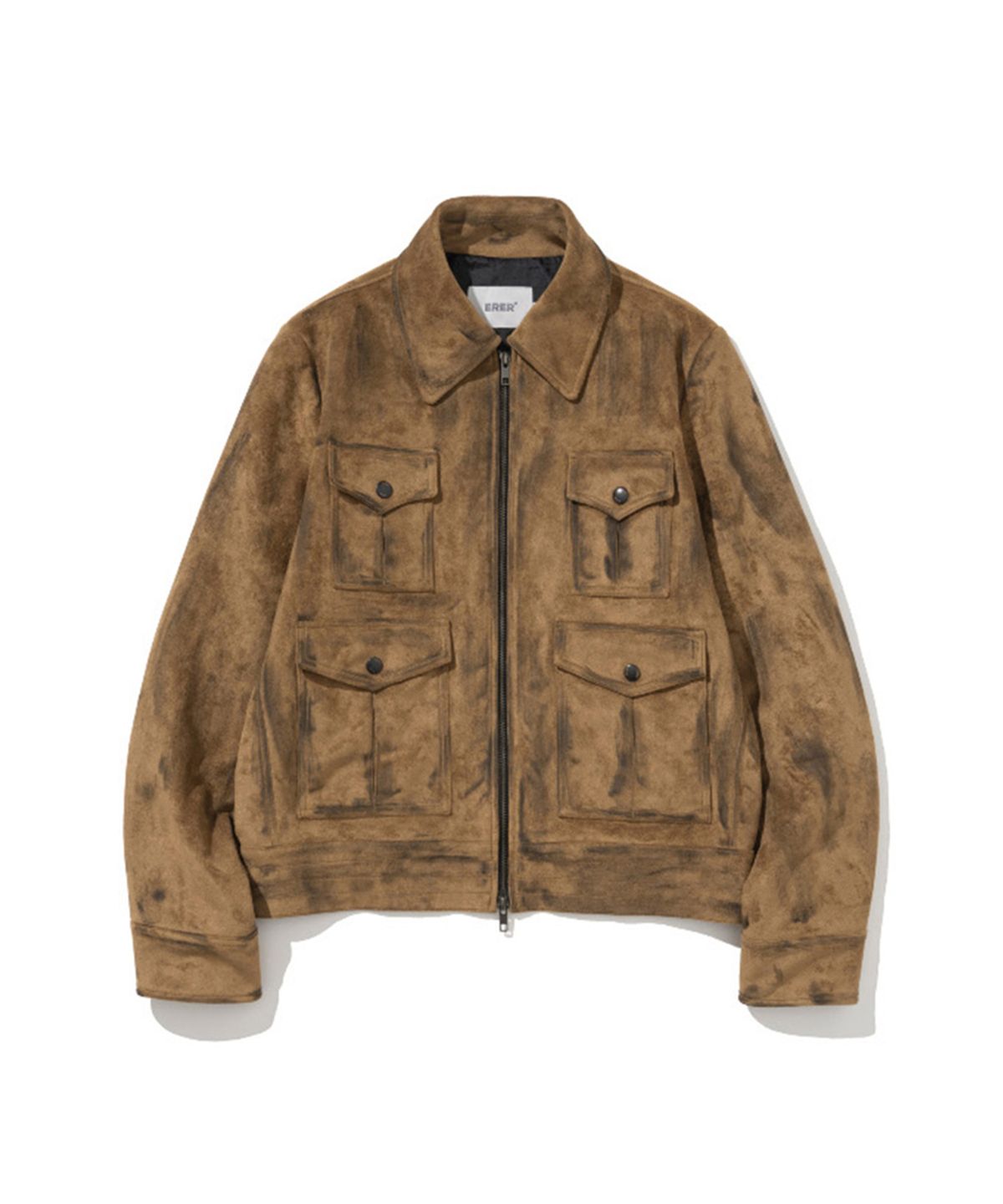 에르에르(ERER) Suede Pocket Rider Jacket Camel