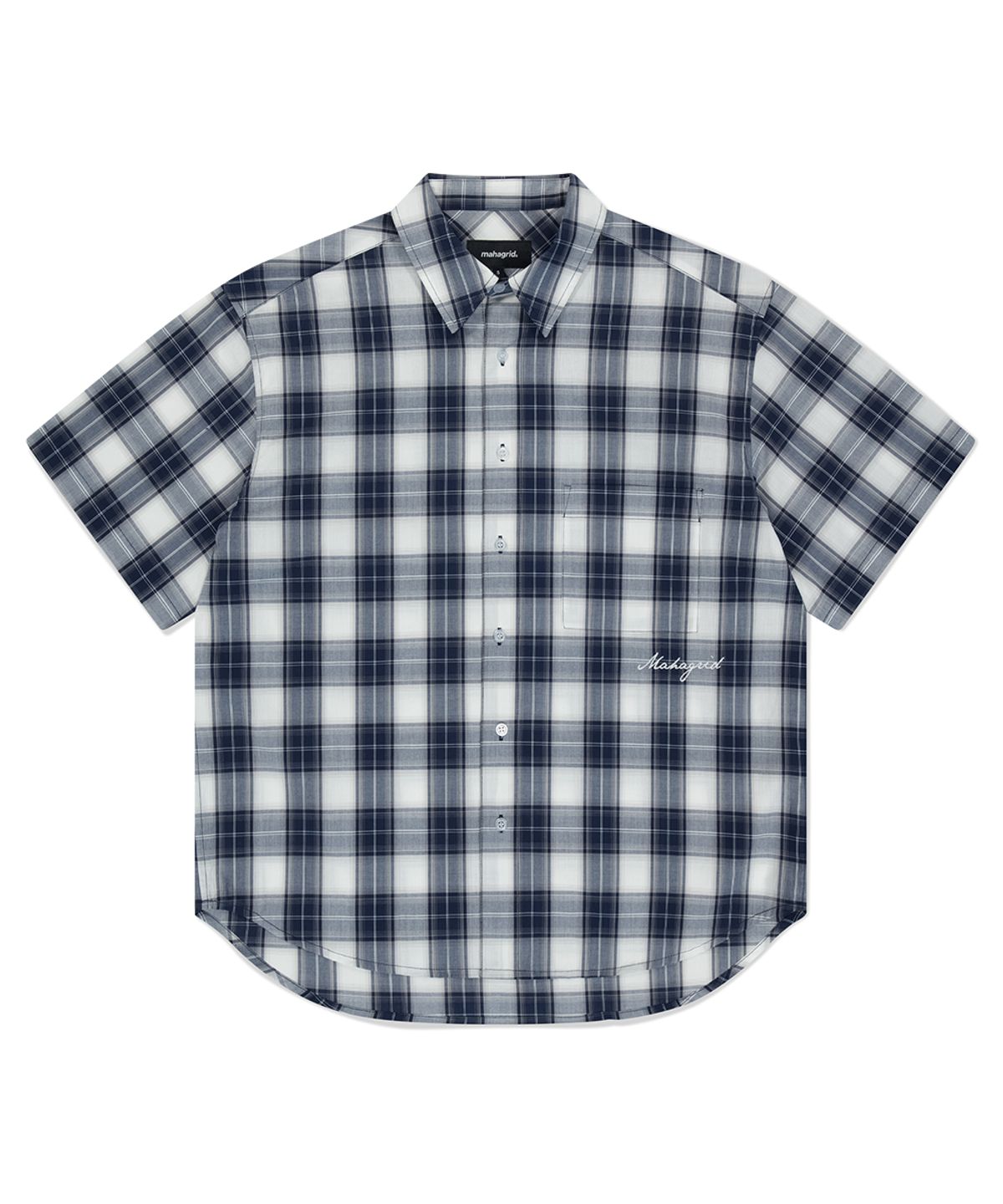 마하그리드(MAHAGRID) OMBRE CHECK HALF SHIRT NAVY(MG2FMMW360A)