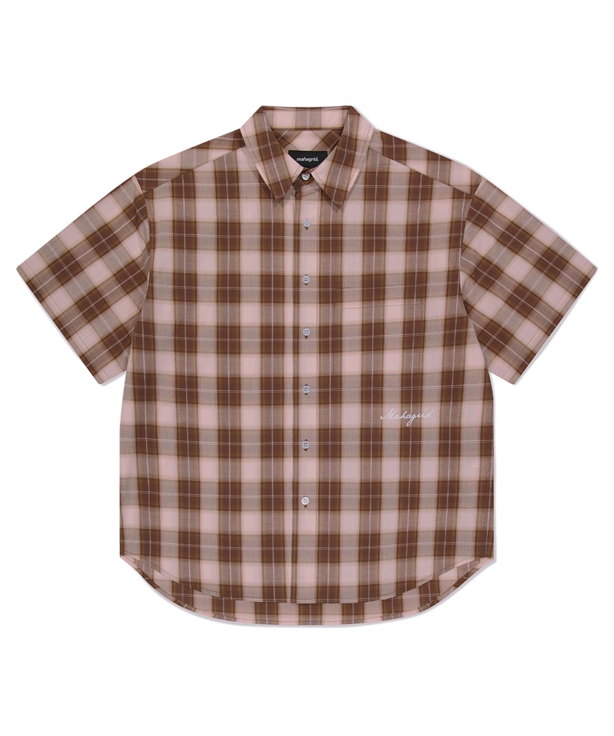 마하그리드(MAHAGRID) OMBRE CHECK HALF SHIRT RED(MG2FMMW360A)