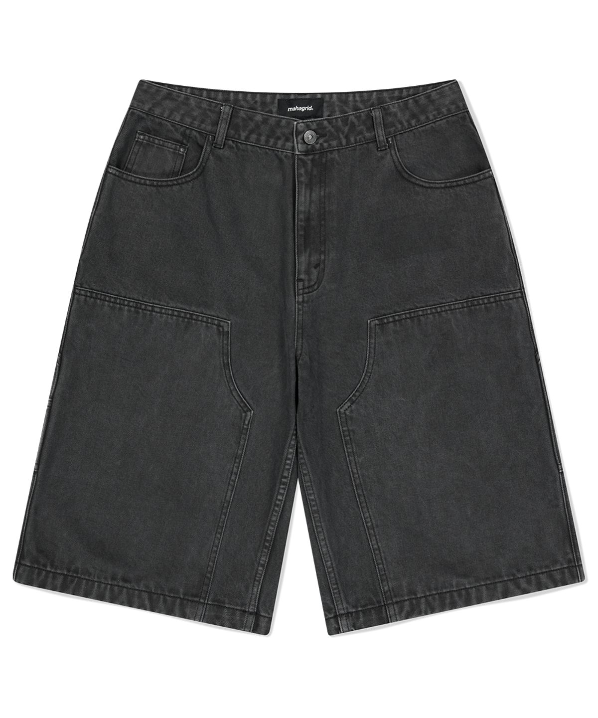 마하그리드(MAHAGRID) DYED DOUBLE KNEE SHORT CHARCOAL(MG2FMMD172A)