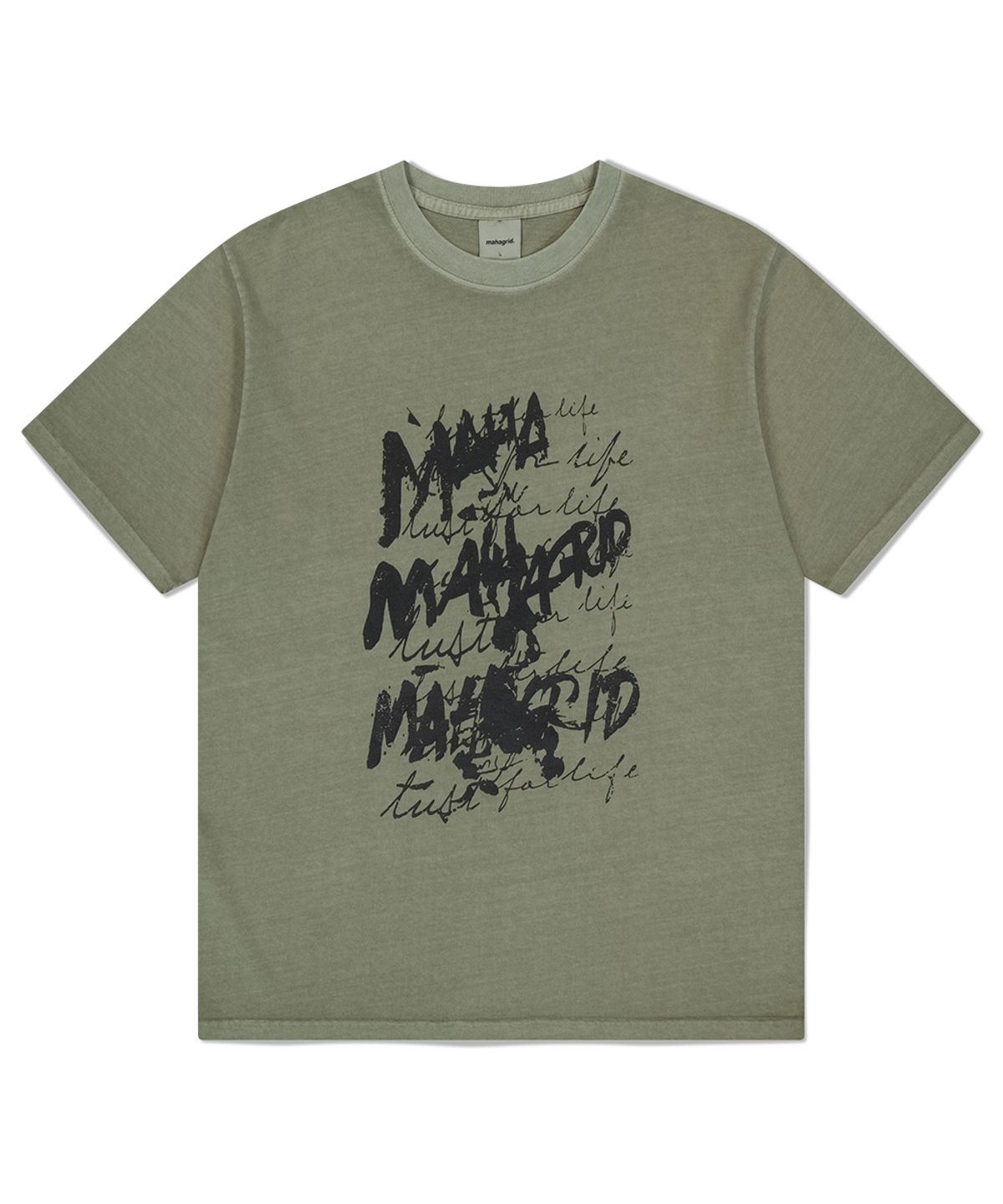 마하그리드(MAHAGRID) WRITER PIGMENT TEE KHAKI(MG2FMMT516A)