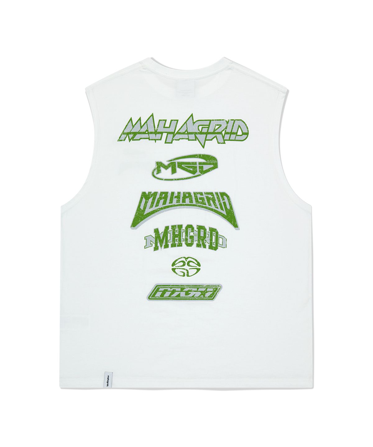 마하그리드(MAHAGRID) MULTI LOGO SLEEVLESS WHITE(MG2FMMT542A)