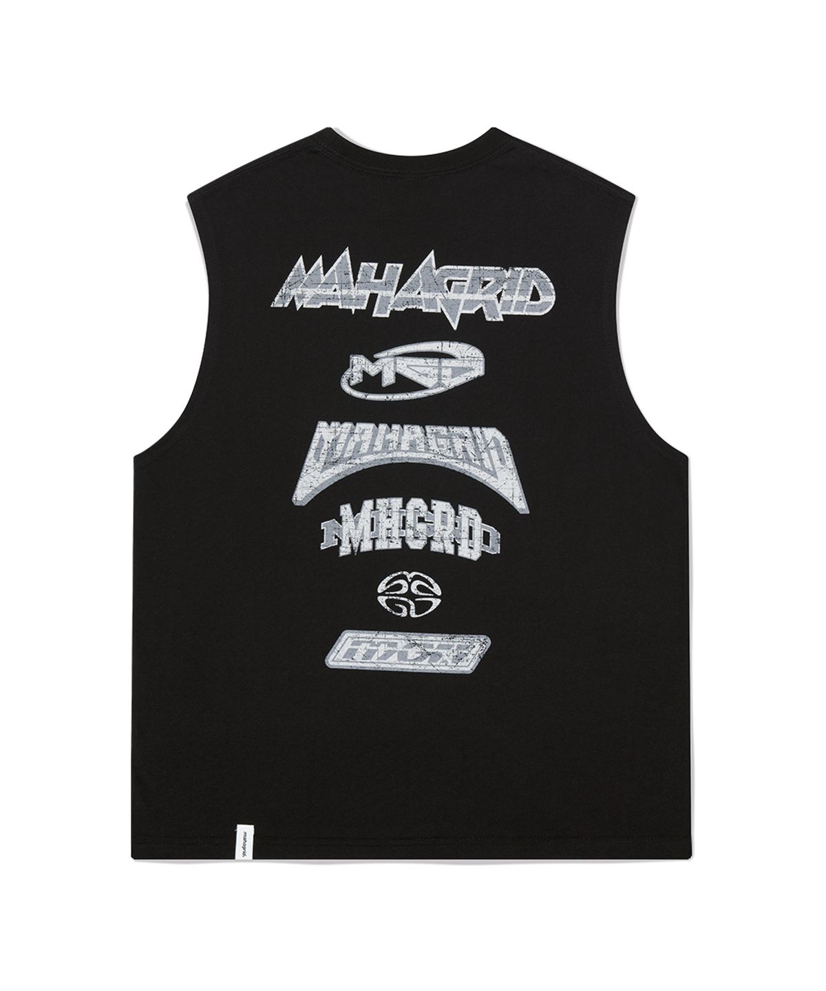 마하그리드(MAHAGRID) MULTI LOGO SLEEVLESS BLACK(MG2FMMT542A)