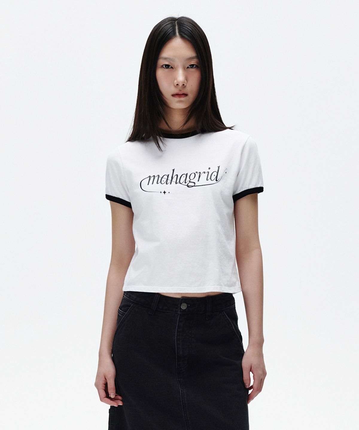 마하그리드(MAHAGRID) SHOOTING STAR RINGER TEE WHITE(MG2FMFT585A)