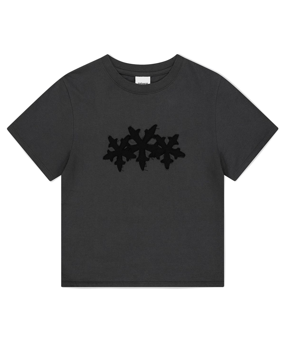 마하그리드(MAHAGRID) CUT OFF CROSS STAR TEE CHARCOAL(MG2FMFT586A)