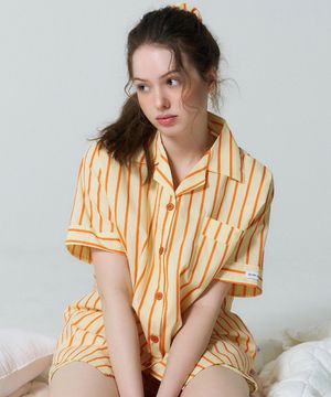 만다린 반팔 파자마 세트