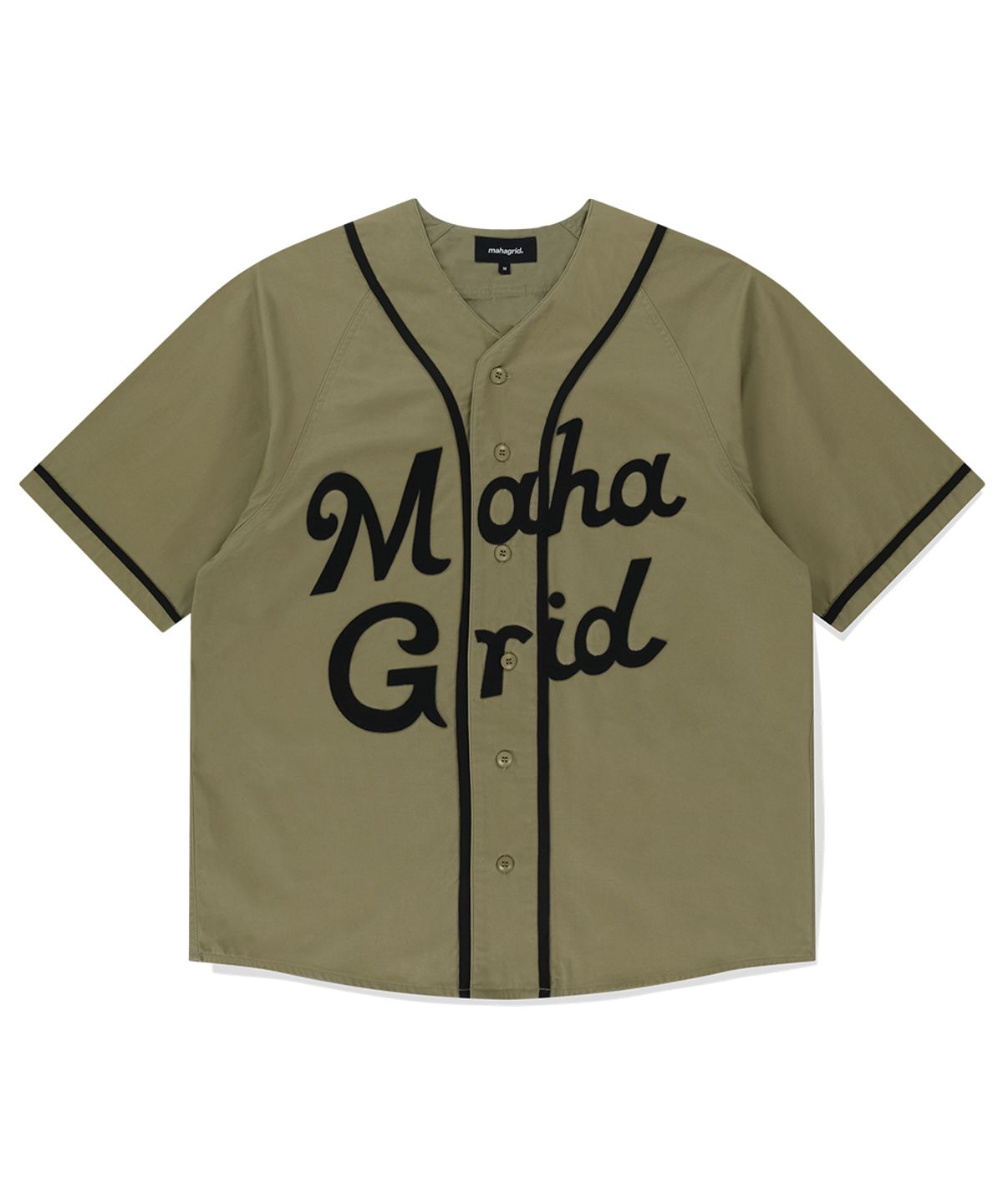 마하그리드(MAHAGRID) SERIF LOGO BASEBALL SHIRT BEIGE(MG2FMMW346A)