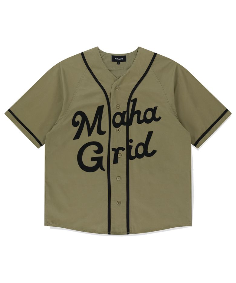 SERIF LOGO BASEBALL SHIRT BEIGE(MG2FMMW346A)