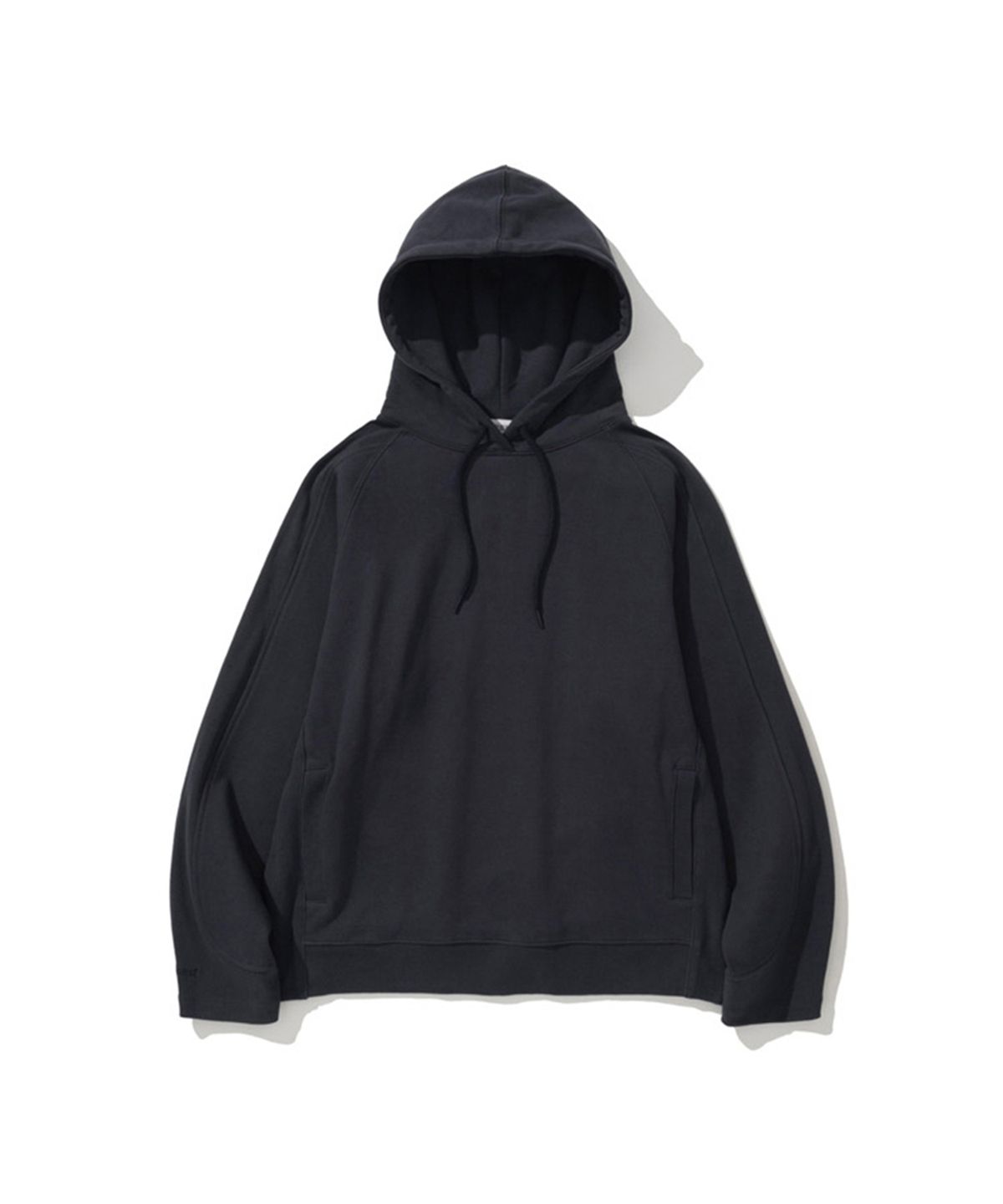 에르에르(ERER) Ribbed Detail Sweat Hoodie Navy
