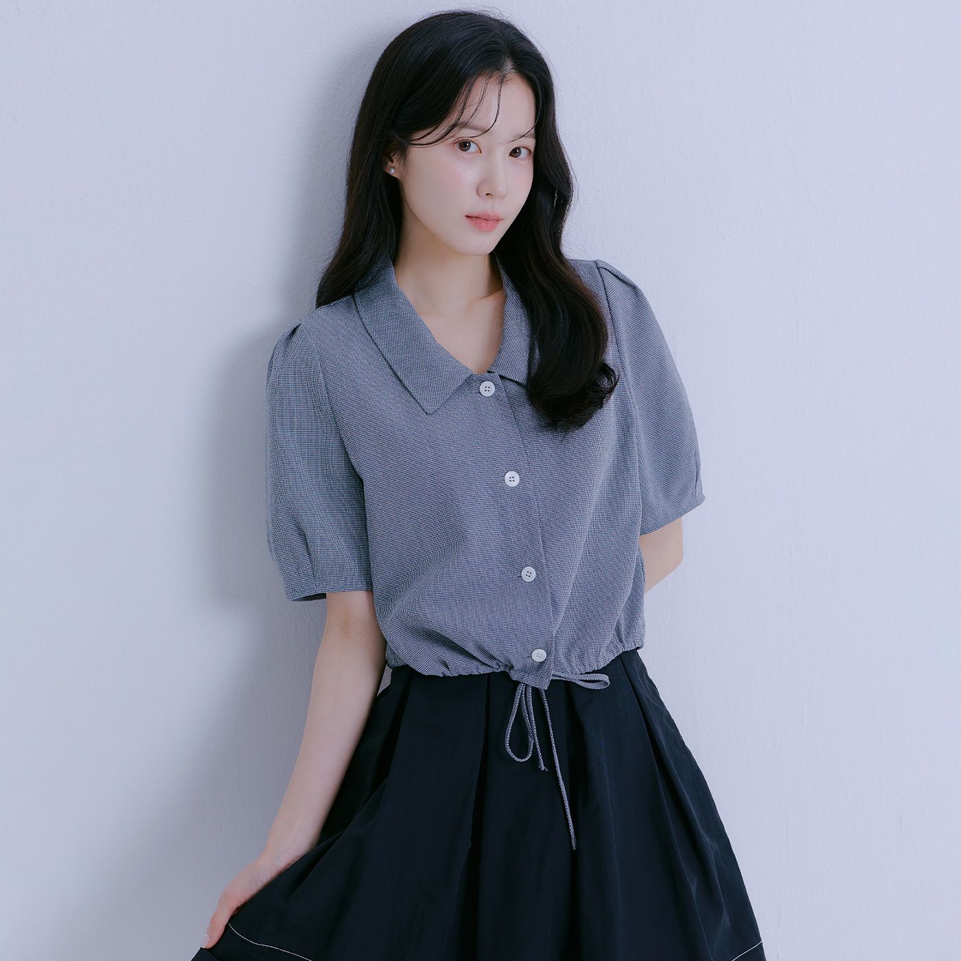 MUSINSA | ROEM Collar String Blouse_Reorder (2 colors)_RMBLE37R18