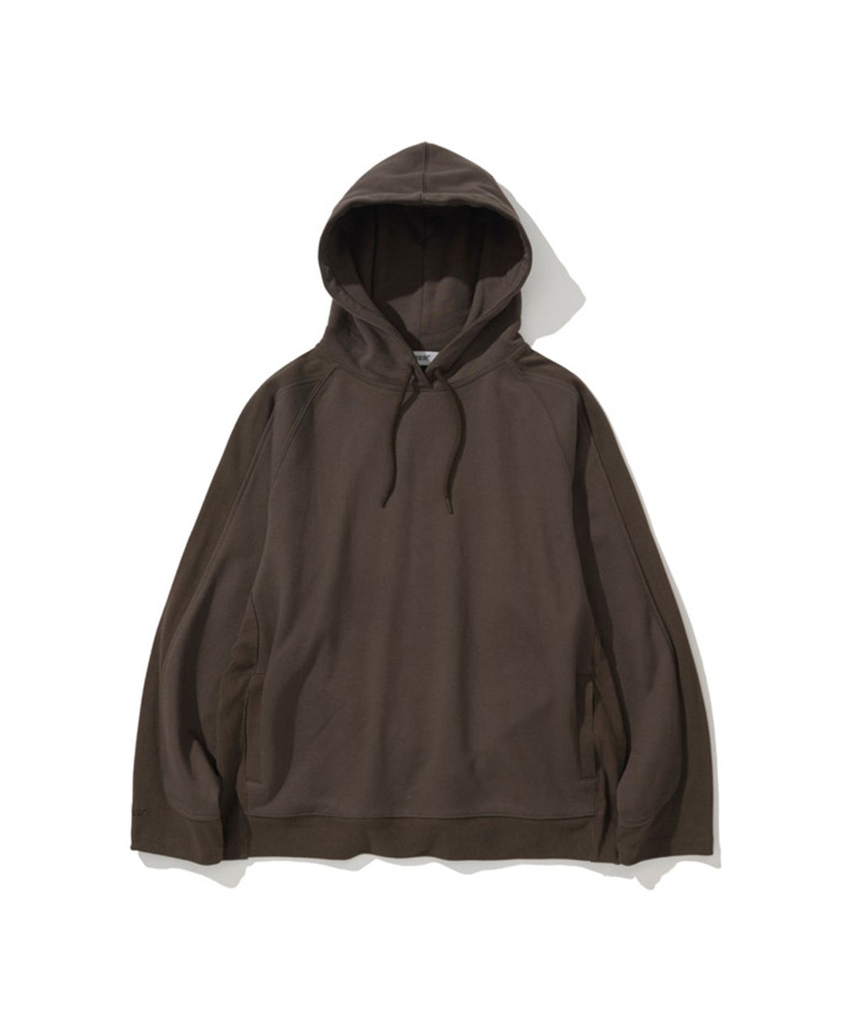 에르에르(ERER) Ribbed Detail Sweat Hoodie Brown